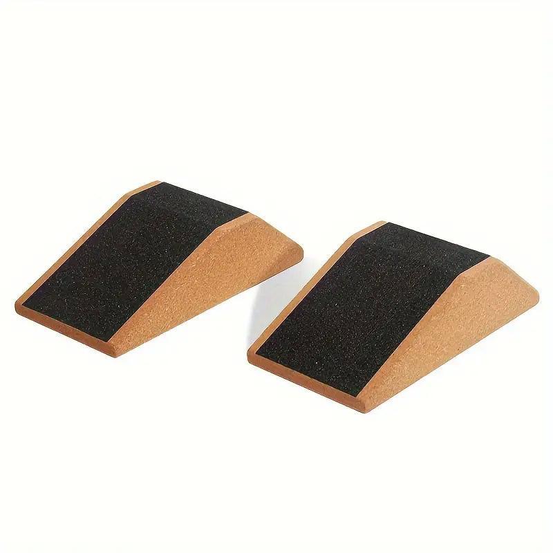 2pcs Cork Wedge Shaped Fitness Bricks Deep Squat Special Exercise Blocks Yoga V528-BRICK-2PCS-342462