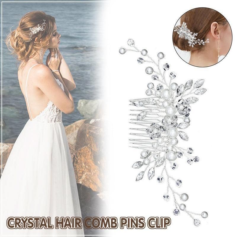 Bridal Headpieces Crystal Wedding Accessories White Jewelry Hair Comb Party Au V528-BRIDALHEADPIECE-678894