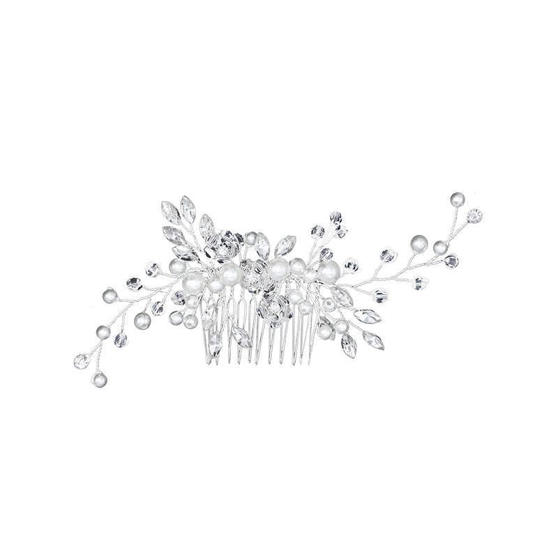Bridal Headpieces Crystal Wedding Accessories White Jewelry Hair Comb Party Au V528-BRIDALHEADPIECE-678894