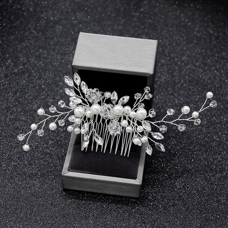 Bridal Headpieces Crystal Wedding Accessories White Jewelry Hair Comb Party Au V528-BRIDALHEADPIECE-678894