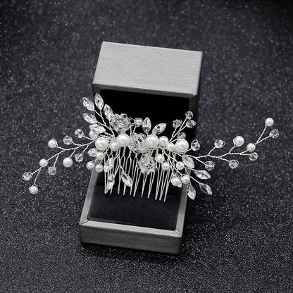 Bridal Headpieces Crystal Wedding Accessories White Jewelry Hair Comb Party Au V528-BRIDALHEADPIECE-678894