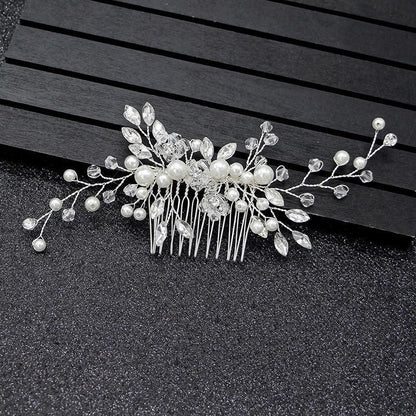 Bridal Headpieces Crystal Wedding Accessories White Jewelry Hair Comb Party Au V528-BRIDALHEADPIECE-678894