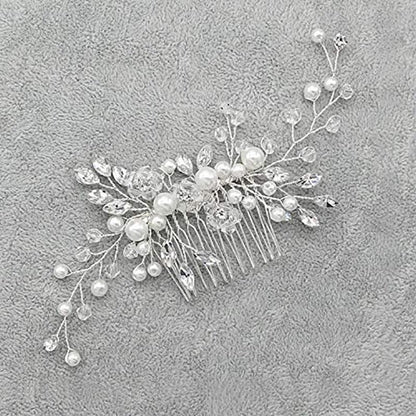 Bridal Headpieces Crystal Wedding Accessories White Jewelry Hair Comb Party Au V528-BRIDALHEADPIECE-678894