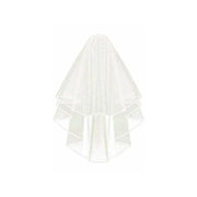 Bridal 2 Layer Wedding Veil with Comb Satin Edge Short Tulle for Women White Ivory - Beige V528-BRIDALWEDDING-IVORY-827299