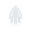 Bridal 2 Layer Wedding Veil with Comb Satin Edge Short Tulle for Women White Ivory - White V528-BRIDALWEDDING-WHITE-930311