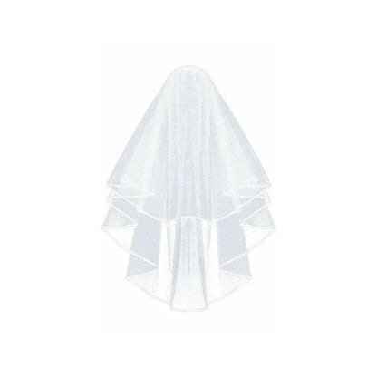 Bridal 2 Layer Wedding Veil with Comb Satin Edge Short Tulle for Women White Ivory - White V528-BRIDALWEDDING-WHITE-930311