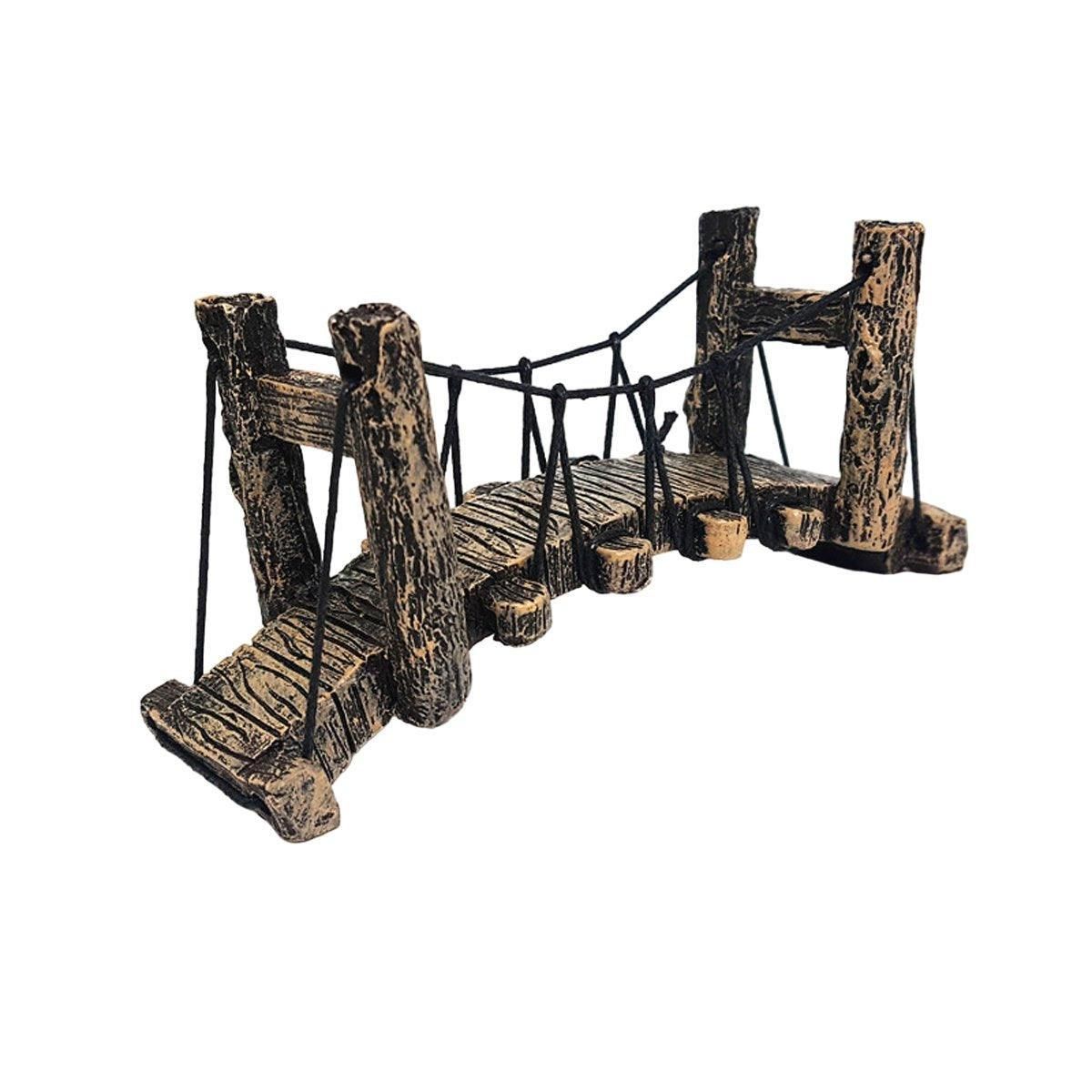 Resin Bridge Aquarium Decoration Fish Tank Accessories Shrimp Tortoise Climbing - Bent Rope Bridge-S V528-BRIDGE-BENT-S-216267