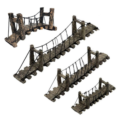 Resin Bridge Aquarium Decoration Fish Tank Accessories Shrimp Tortoise Climbing - Bent Rope Bridge-S V528-BRIDGE-BENT-S-216267