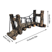 Resin Bridge Aquarium Decoration Fish Tank Accessories Shrimp Tortoise Climbing - Bent Rope Bridge-S V528-BRIDGE-BENT-S-216267