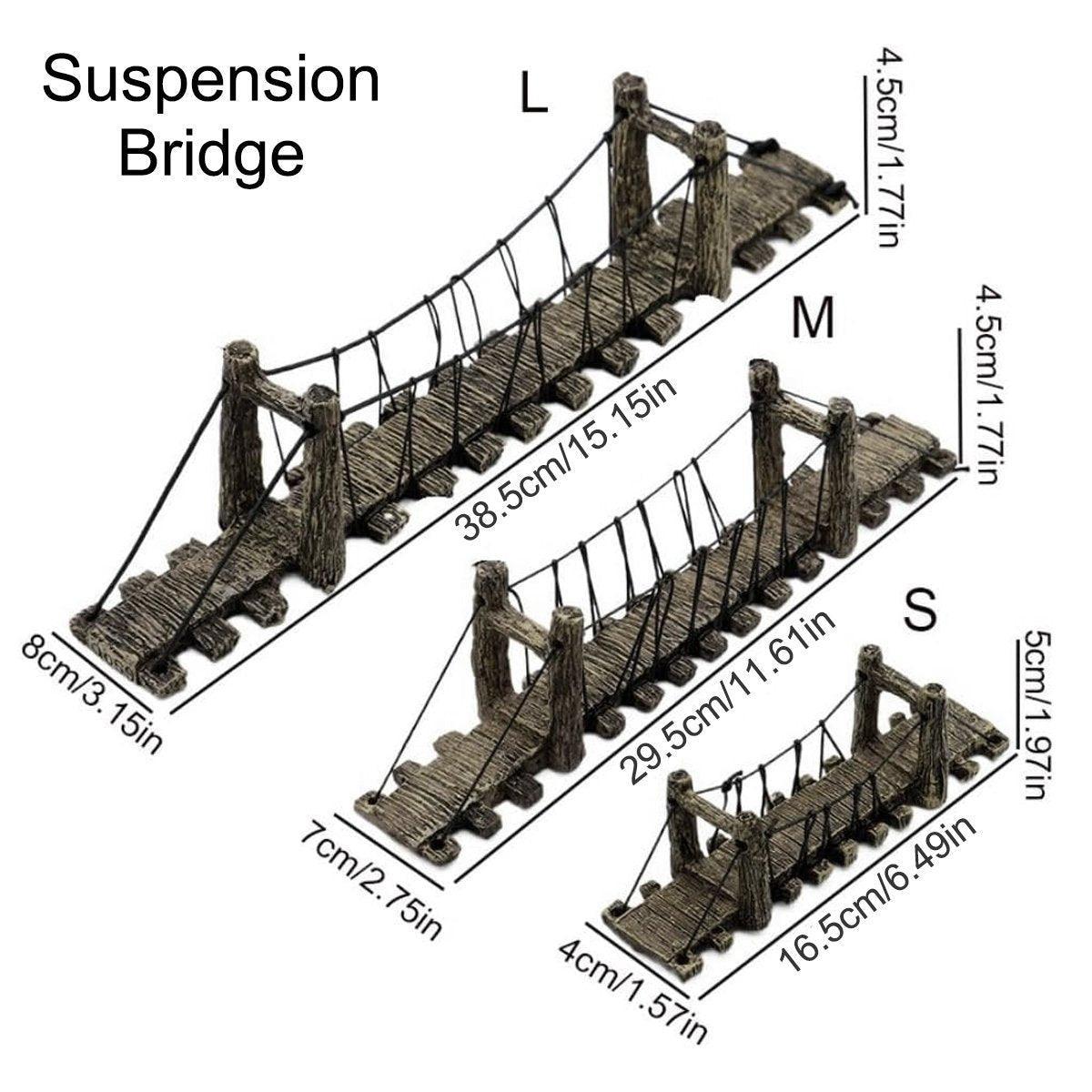 Resin Bridge Aquarium Decoration Fish Tank Accessories Shrimp Tortoise Climbing - Suspension Bridge-L V528-BRIDGE-STRAIGHT-L-830266
