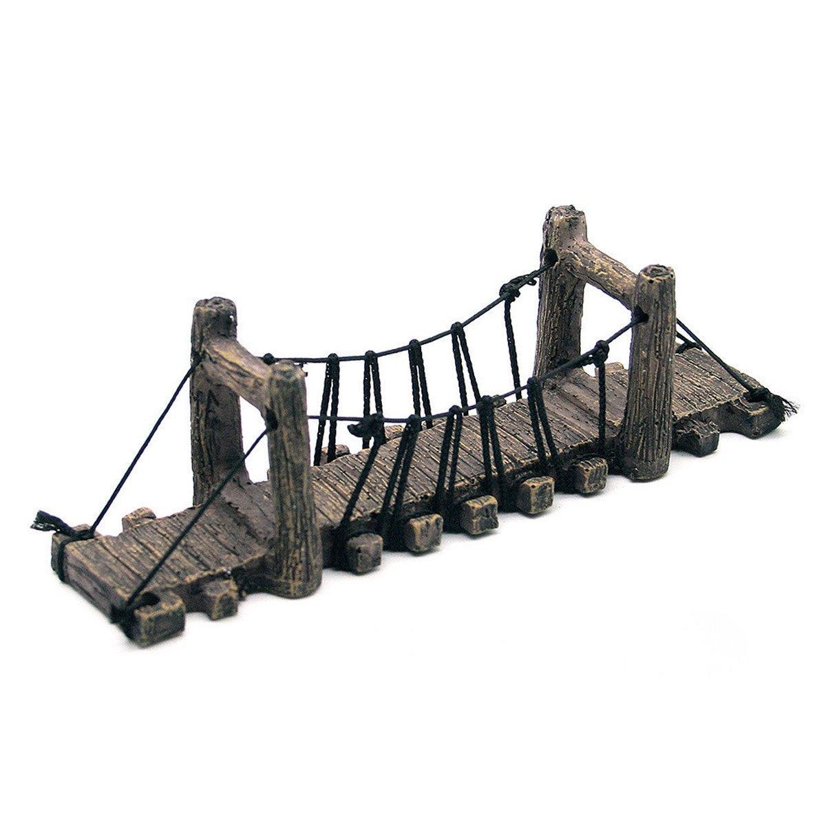 Resin Bridge Aquarium Decoration Fish Tank Accessories Shrimp Tortoise Climbing - Suspension Bridge-L V528-BRIDGE-STRAIGHT-L-830266