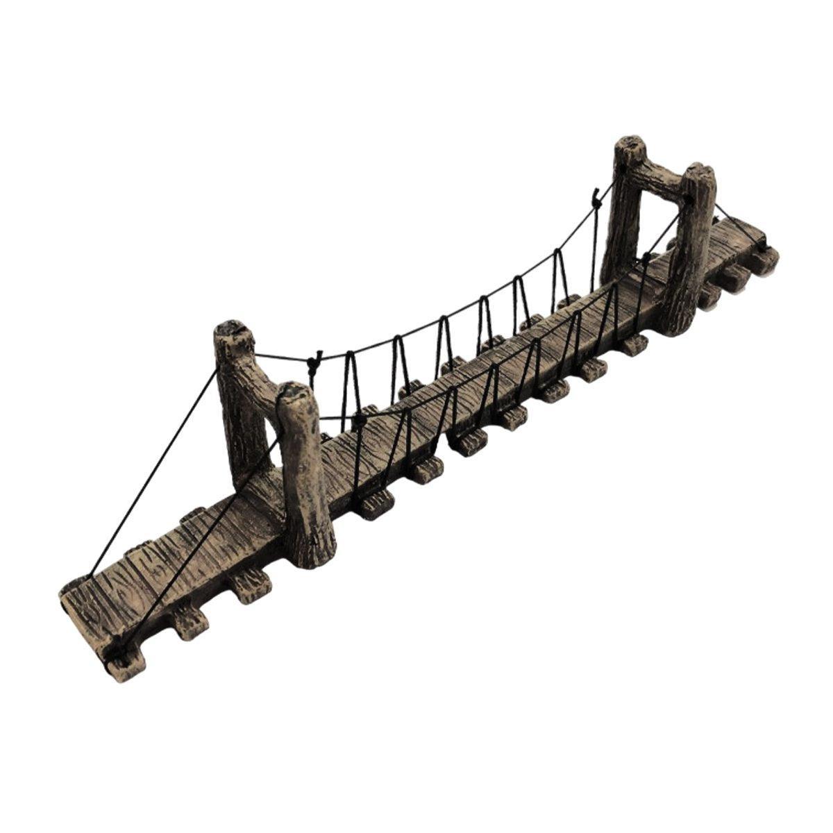 Resin Bridge Aquarium Decoration Fish Tank Accessories Shrimp Tortoise Climbing - Suspension Bridge-L V528-BRIDGE-STRAIGHT-L-830266