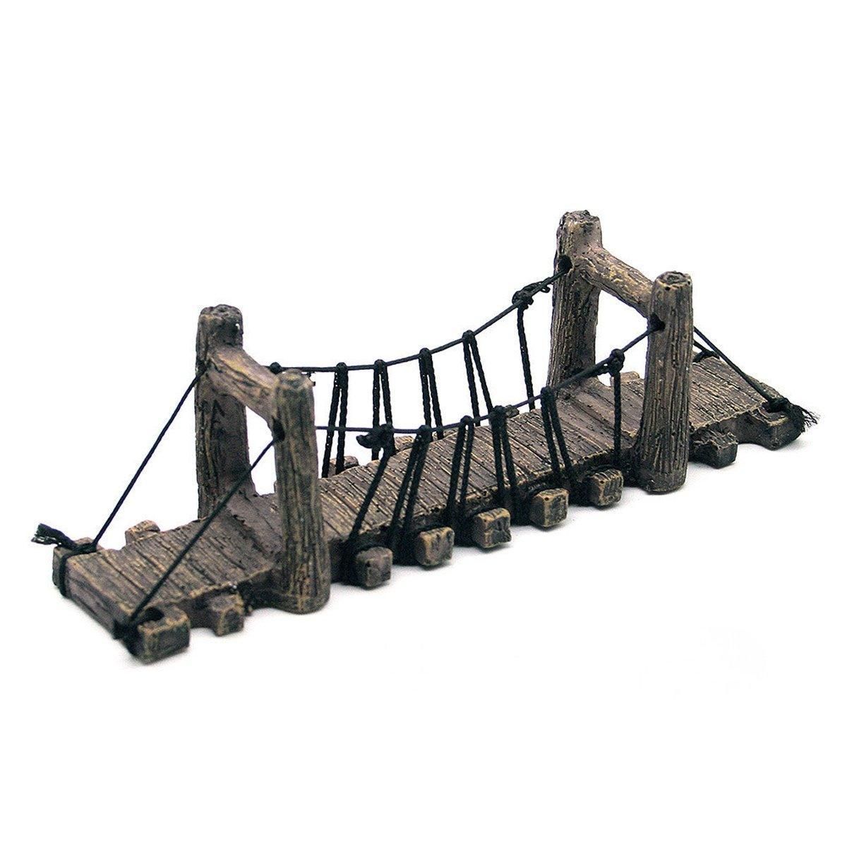 Resin Bridge Aquarium Decoration Fish Tank Accessories Shrimp Tortoise Climbing - Suspension Bridge-S V528-BRIDGE-STRAIGHT-S-517737