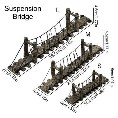 Resin Bridge Aquarium Decoration Fish Tank Accessories Shrimp Tortoise Climbing - Suspension Bridge-S V528-BRIDGE-STRAIGHT-S-517737