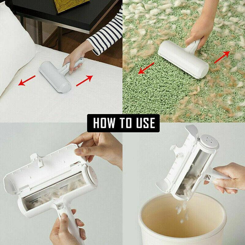 Pet Hair Remover Brush Dog Cat Fur Cleaning Roller Reusable Self Cleaning Tool - Red V528-BRISTLEBRUSH-RED-644561