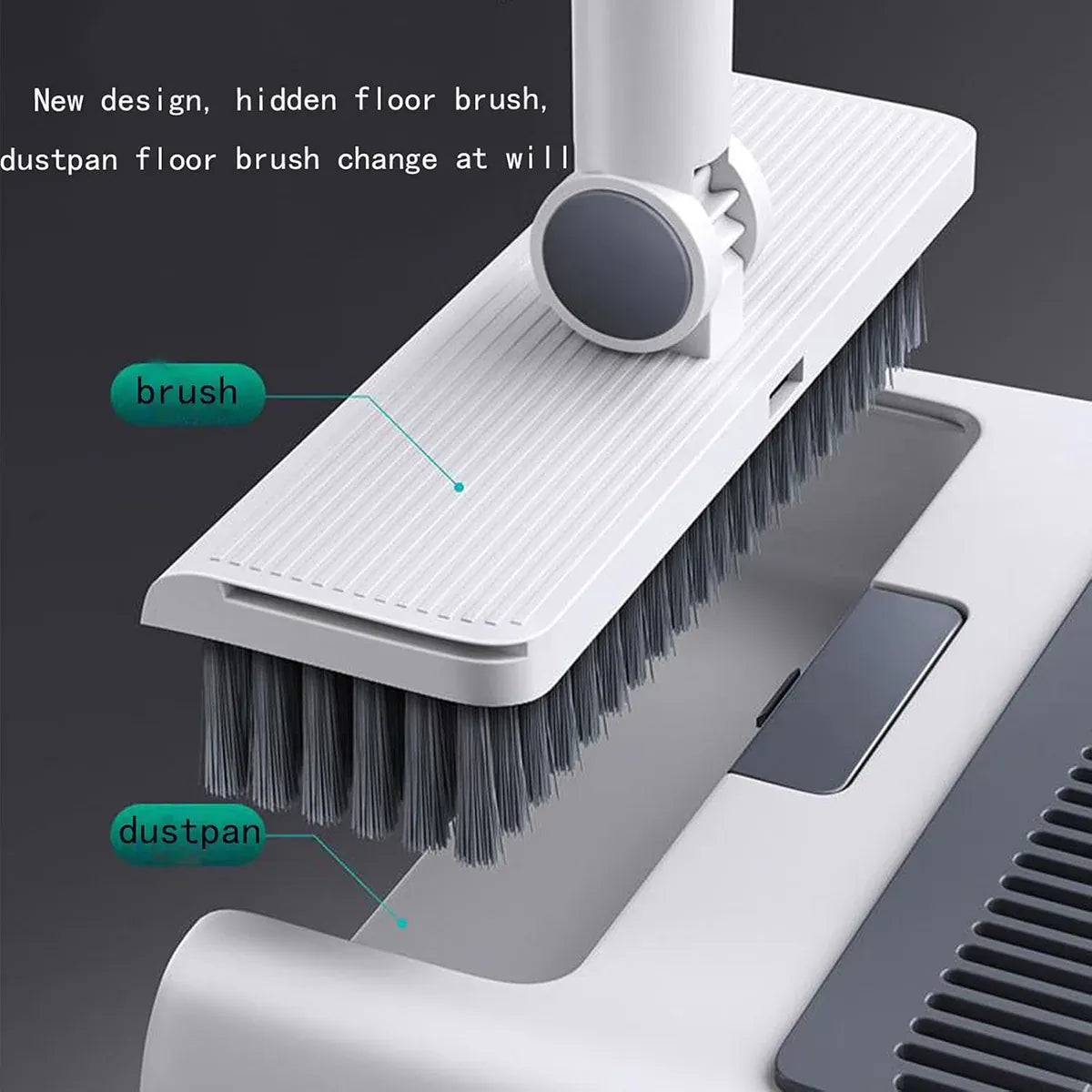 3 in1 Broom Set for Winnowing Brushing Handheld Cleaning Tool Home Kitchen Floor - Grey V528-BROOM-GREY-297531