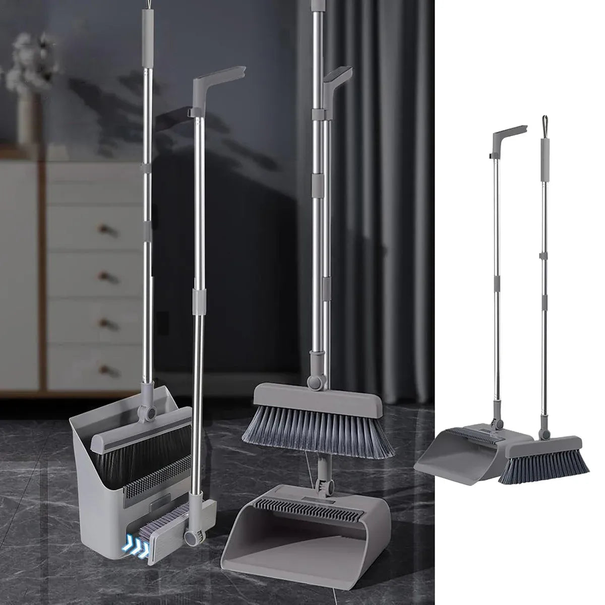 3 in1 Broom Set for Winnowing Brushing Handheld Cleaning Tool Home Kitchen Floor - White V528-BROOM-WHITE-332827