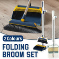 Folding Broom Dustpan Set Rotating Household Sweeping Hair Removal Cleaning Tool - White V528-BROOM-WHITE-382222
