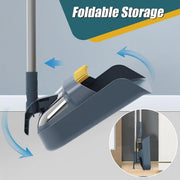 Folding Broom Dustpan Set Rotating Household Sweeping Hair Removal Cleaning Tool - White V528-BROOM-WHITE-382222