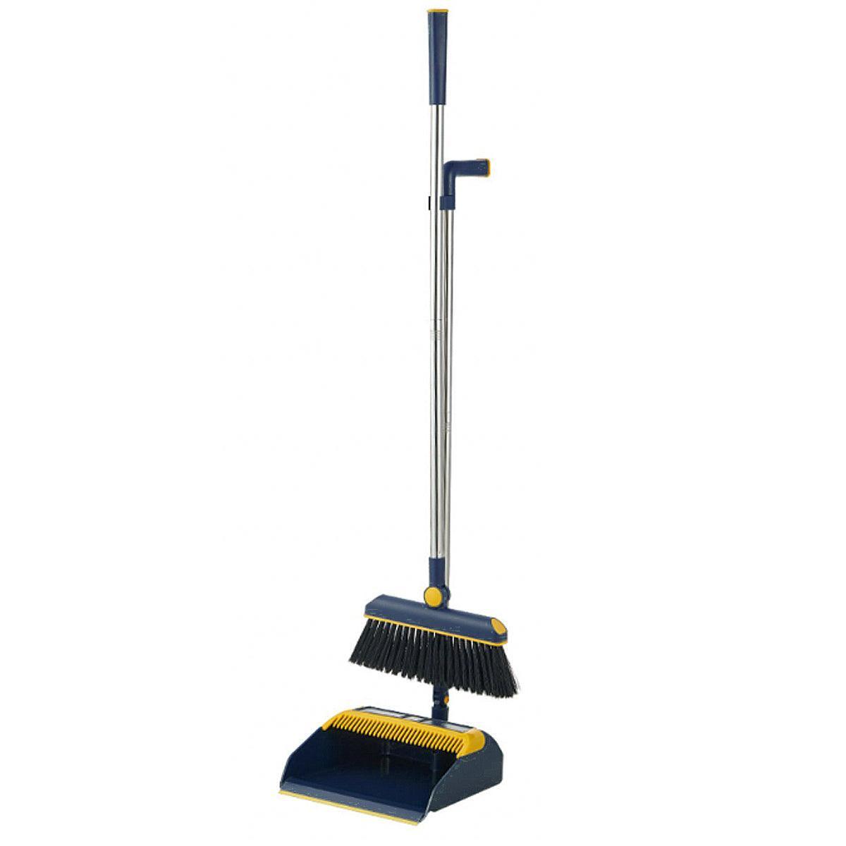 Folding Broom Dustpan Set Rotating Household Sweeping Hair Removal Cleaning Tool - White V528-BROOM-WHITE-382222