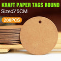 200Pcs Kraft Paper Tags Round 5X5 Cm Brown Card Cardboard Wedding Party Gift Diy V528-BROWNCARD-200PCS-342608
