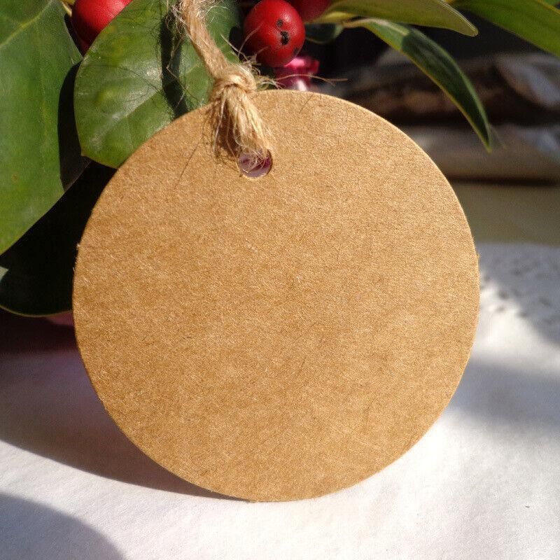 200Pcs Kraft Paper Tags Round 5X5 Cm Brown Card Cardboard Wedding Party Gift Diy V528-BROWNCARD-200PCS-342608