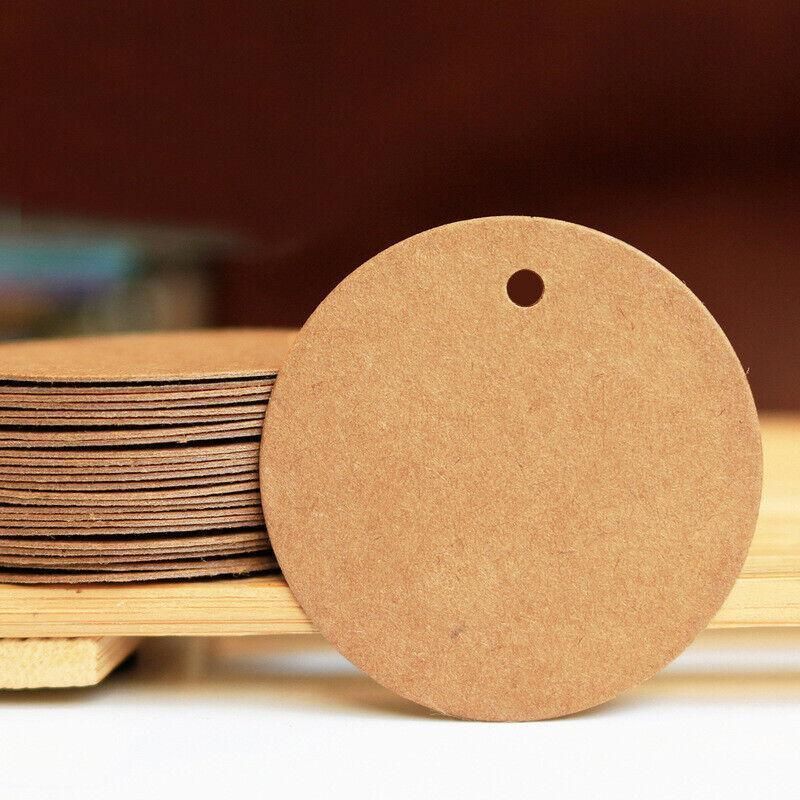 200Pcs Kraft Paper Tags Round 5X5 Cm Brown Card Cardboard Wedding Party Gift Diy V528-BROWNCARD-200PCS-342608