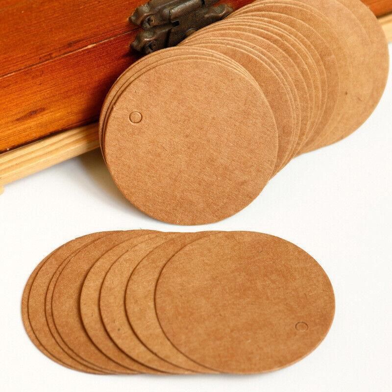 200Pcs Kraft Paper Tags Round 5X5 Cm Brown Card Cardboard Wedding Party Gift Diy V528-BROWNCARD-200PCS-342608