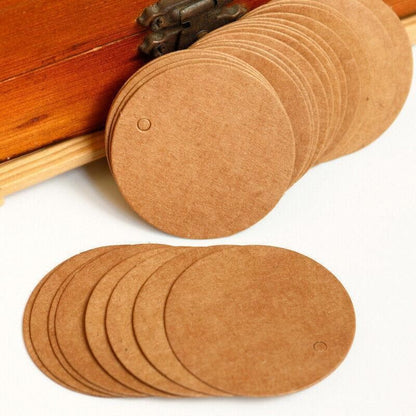 200Pcs Kraft Paper Tags Round 5X5 Cm Brown Card Cardboard Wedding Party Gift Diy V528-BROWNCARD-200PCS-342608