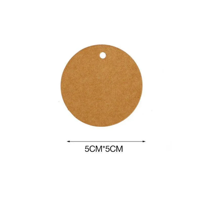 200Pcs Kraft Paper Tags Round 5X5 Cm Brown Card Cardboard Wedding Party Gift Diy V528-BROWNCARD-200PCS-342608