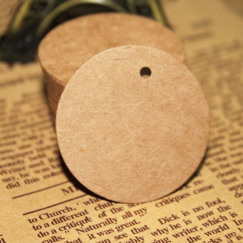 200Pcs Kraft Paper Tags Round 5X5 Cm Brown Card Cardboard Wedding Party Gift Diy V528-BROWNCARD-200PCS-342608