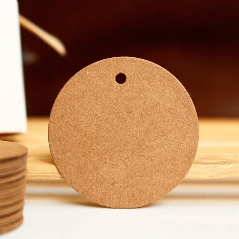 200Pcs Kraft Paper Tags Round 5X5 Cm Brown Card Cardboard Wedding Party Gift Diy V528-BROWNCARD-200PCS-342608
