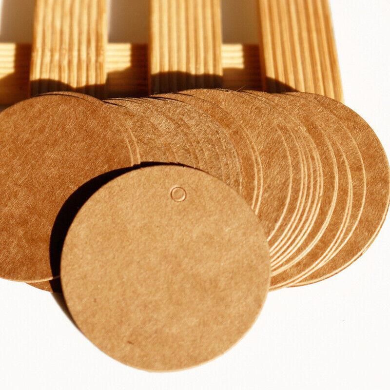200Pcs Kraft Paper Tags Round 5X5 Cm Brown Card Cardboard Wedding Party Gift Diy V528-BROWNCARD-200PCS-342608