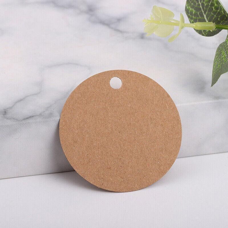200Pcs Kraft Paper Tags Round 5X5 Cm Brown Card Cardboard Wedding Party Gift Diy V528-BROWNCARD-200PCS-342608