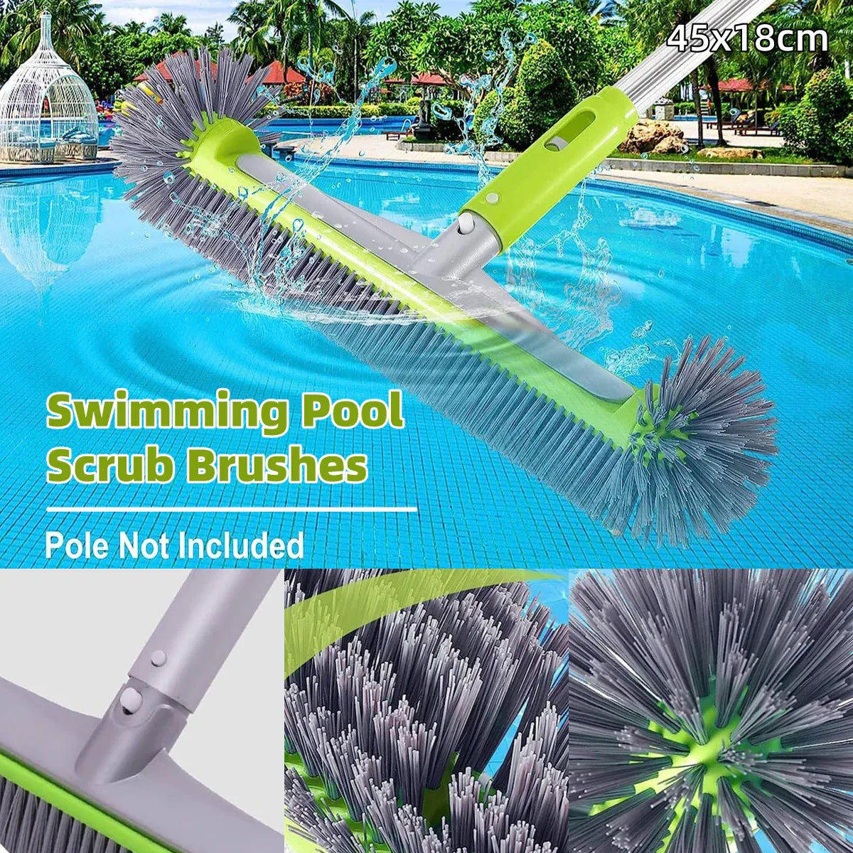 Swimming Pool Cleaning Brush Corner Scrub Brush Pool Wall Floor Cleaner Tool V528-BRUSH-548467