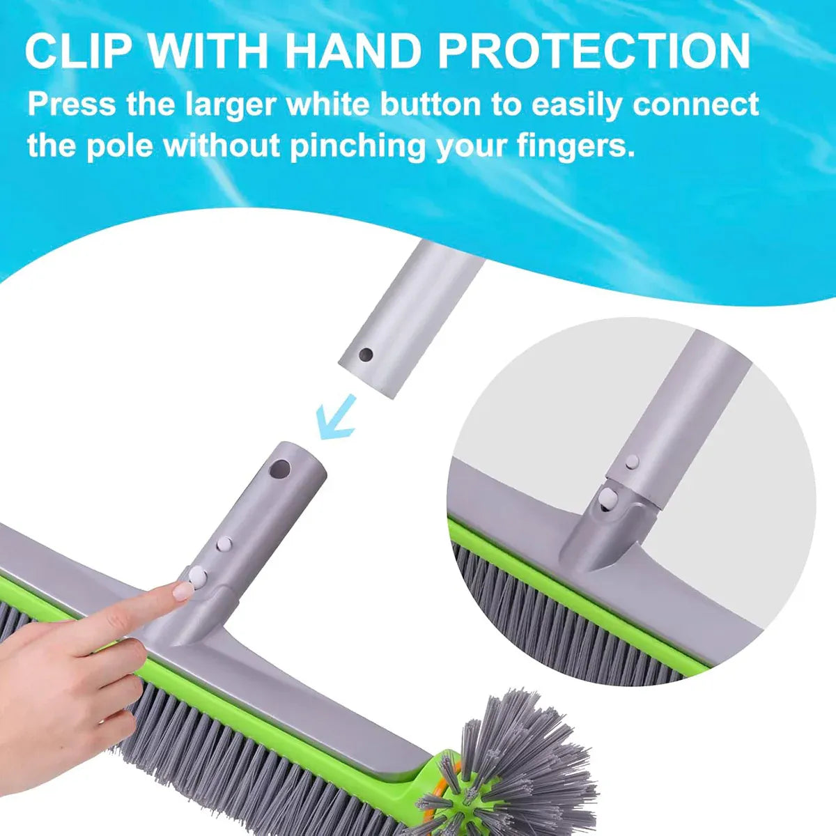 Swimming Pool Cleaning Brush Corner Scrub Brush Pool Wall Floor Cleaner Tool V528-BRUSH-548467