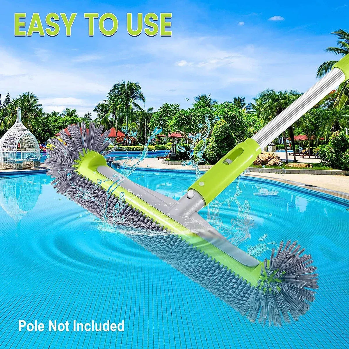 Swimming Pool Cleaning Brush Corner Scrub Brush Pool Wall Floor Cleaner Tool V528-BRUSH-548467