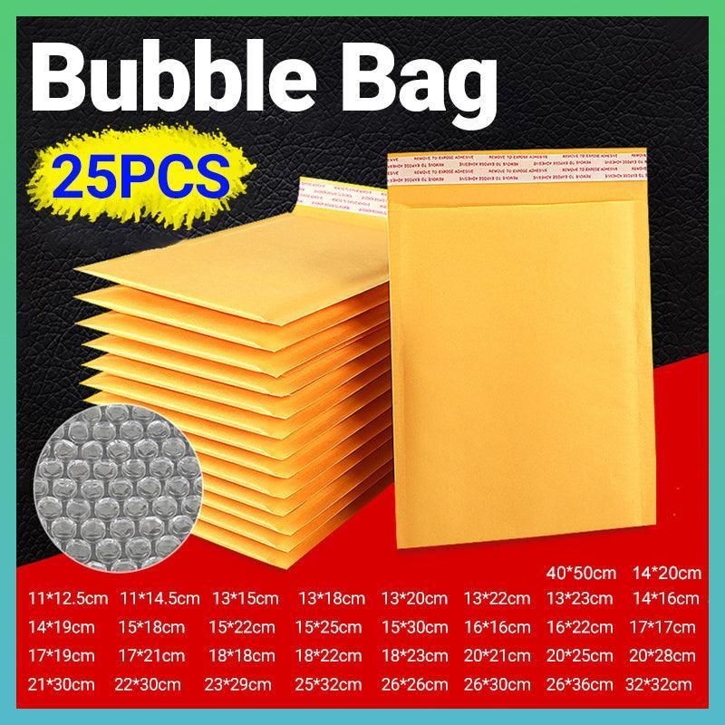 25PCS Poly Bubble Mailer Yellow Colour Multi-Size Plastic Padded Bag - 25PCS-14x20CM V528-BUBBLEBAG-14X20-4-25PCS-54213