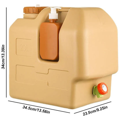 20L Outdoor Camping Portable Storage Bucket with Tap Drinking Water Container V528-BUCKET-20L-103146