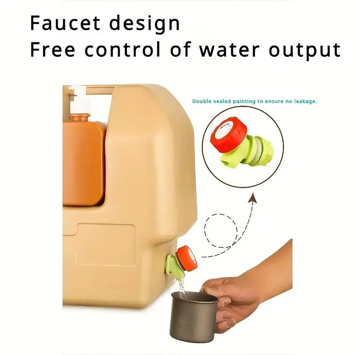 20L Outdoor Camping Portable Storage Bucket with Tap Drinking Water Container V528-BUCKET-20L-103146