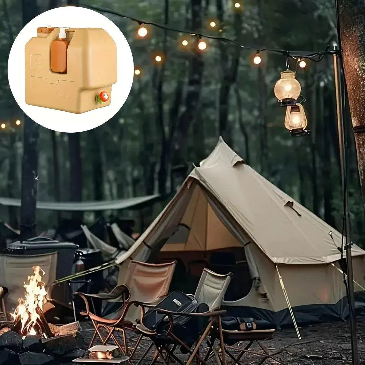 20L Outdoor Camping Portable Storage Bucket with Tap Drinking Water Container V528-BUCKET-20L-103146