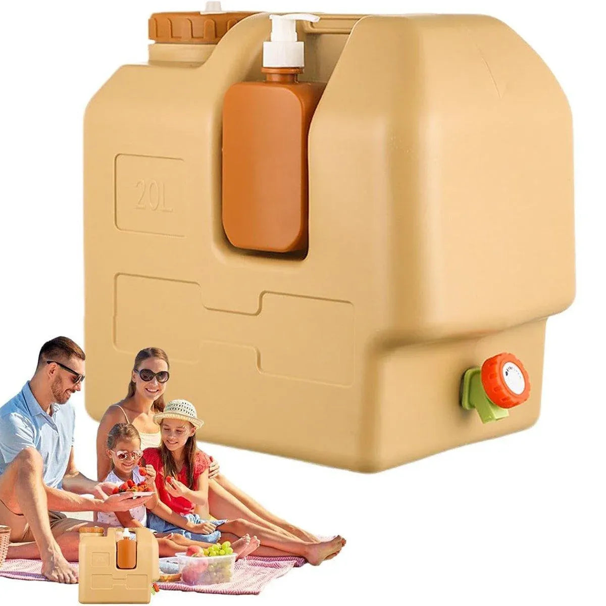 20L Outdoor Camping Portable Storage Bucket with Tap Drinking Water Container V528-BUCKET-20L-103146