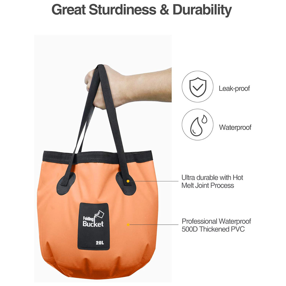 20L Portable Folding Bucket Water Container Camping Hiking Fishing Water Storage - Blue V528-BUCKET-20L-BLUE-201246
