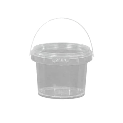 20pcs Plastic Round Bucket with Lid Transparent Portable Storage Gift Container - Round 1000ml V528-BUCKET-20PCS-1L-898855
