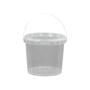 20pcs Plastic Round Bucket with Lid Transparent Portable Storage Gift Container - Round 1000ml V528-BUCKET-20PCS-1L-898855