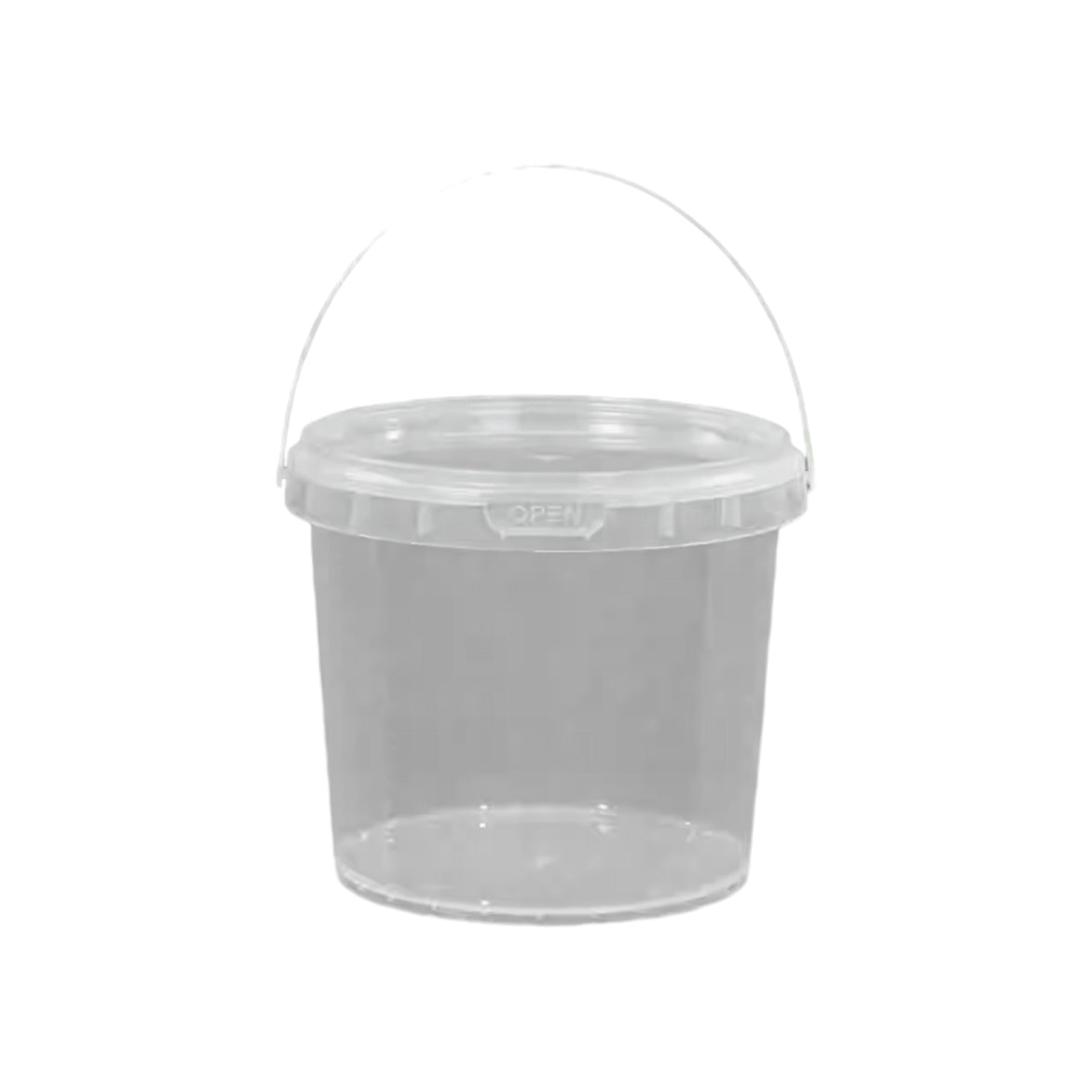 20pcs Plastic Round Bucket with Lid Transparent Portable Storage Gift Container - Round 1000ml V528-BUCKET-20PCS-1L-898855