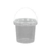 20pcs Plastic Round Bucket with Lid Transparent Portable Storage Gift Container - Round 1000ml V528-BUCKET-20PCS-1L-898855
