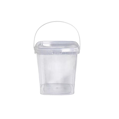 20pcs Plastic Round Bucket with Lid Transparent Portable Storage Gift Container - Round 1000ml V528-BUCKET-20PCS-1L-898855