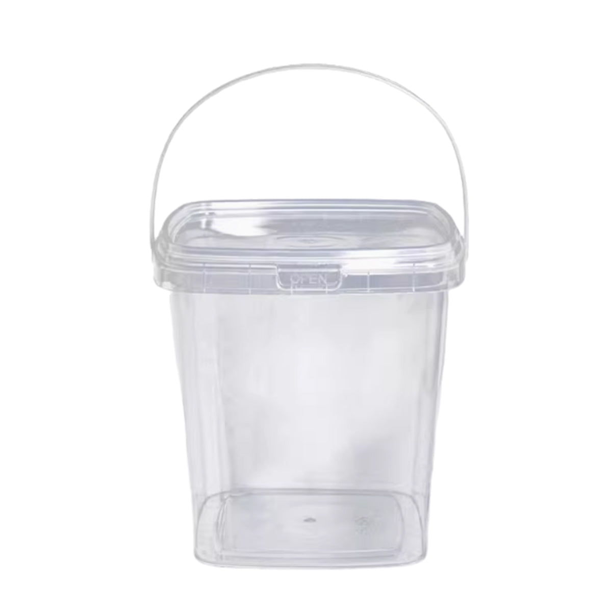 20pcs Plastic Round Bucket with Lid Transparent Portable Storage Gift Container - Round 1000ml V528-BUCKET-20PCS-1L-898855