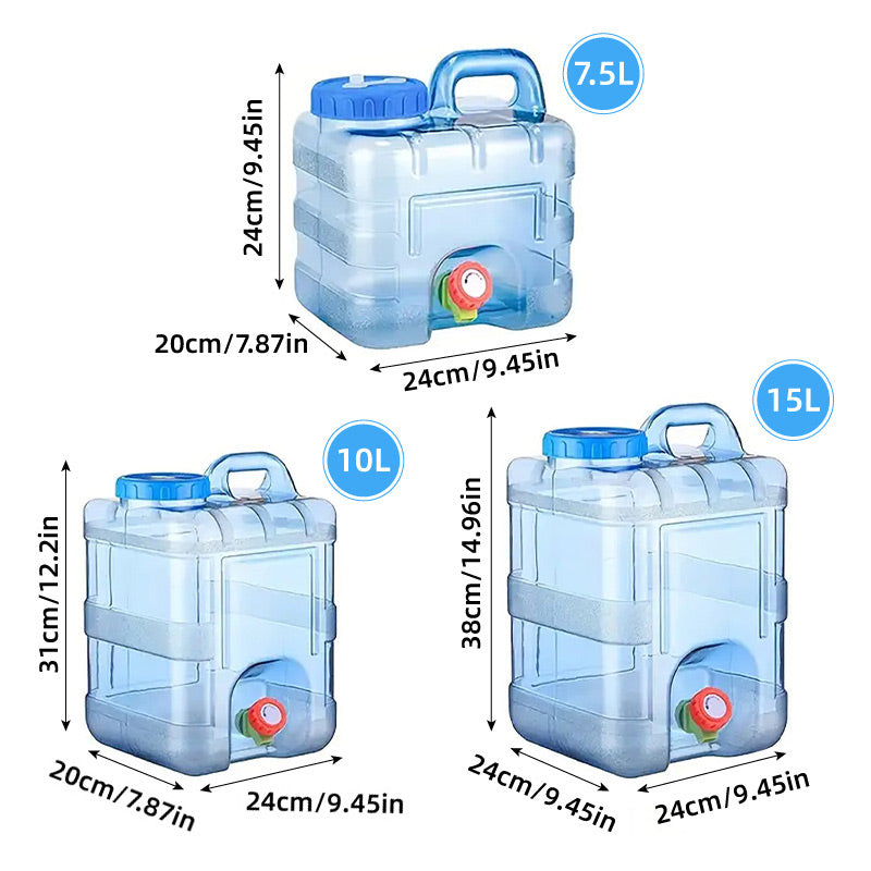 Outdoor Water Bucket Household Storage Car Water Tank Drinking Water Storage - 7.5L